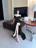 Small And Light Luxury Shoulder-To-Night Dress Dress Women's New High-End Sexy Banquet Slim Thin Dress