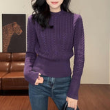 KANING Round-Necked Knitted Knitted Women's 2026 Autumn And Winter New Thin Soft Glutinous Sweater