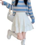 KANING College Wind Knit Short Skirt Women High Waist Skirt Autumn High Waist High Waist Show Thin Tight Waist A Skirt Girl
