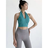 Sports Fitness Yoga Suit With Chest Pad Hanging Neck Small Vest Women's Summer Sexy Casual Beauty Back Clothes