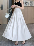 Ins Fashion Folded Lining High-Rise Half-Dress Woman Medium Long Slim Slim Slim Thin Cake Dress Girl