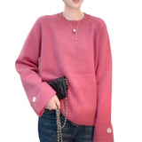 Kaning Loose Soft Slimy New Year Red Sweater Woman 2026 Autumn And Winter Lazy Wind Long Sleeves Wearing Knitted Shirt