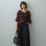 Real Shooting A Large Number Of Goods Autumn New Horn Sleeves Folded Long Sleeves Shirt Coat Heavy Industry Thin Shirt