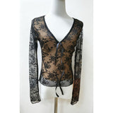 Fashion Babes Splicing V Collar Shoulder Long-Sleeved T-Shirt Girl Spring New Slimming Inside Stacked Bottom Shirt Tide