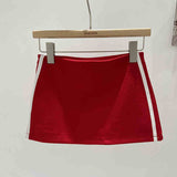 Purely Sexy Hottie Streak Splicing Half-Dress Girl Summer New Slim Waist Thin Ass Short Skirt