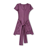 Spring And Summer Niche Hottie Waist Strap Two Sets Of One-Piece Women Solid Color Repair T-Shirt Short Sleeves