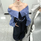 2026 New Super-Good-Looking Shoulder Splicing Top Female Korean Version Of Loose Thin Slacks Two Sets Of Women