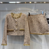 Liliang Street Coarse Flowers, Small Scent Style Short Outer Suit Women 2026 Autumn New High-Rise Half Skirt Short Skirt