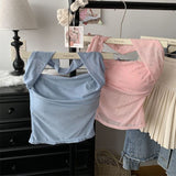 Fashion Heavy Industry Hot Diamond Hanging Neck Sling Vest Women Summer Sweet Spicy Wind With Chest Pad Short Mesh T-Wear Tide