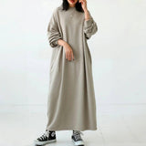 Lazy Wind Showing Thin-Guard Dress Women 2026 Spring And Autumn New Loose Belly Over-Lade Dress Woman