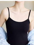 Ice Thread Short Knitted Fine Strap Sling Sling Vest Woman With Chest Pad In The Body Of A Suit And Bottom Shirt Wear