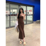French High-End Pure Windy Fishtail Sling Dress Female Summer Hottie Sexy Thin Ass Long Skirt Tide