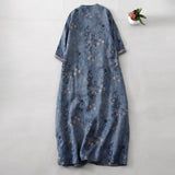 2026 Japan Hanchun Summer New Literary And Art Retro Printing Sleeve Cheongsam Dress Woman