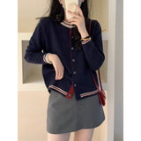 KANING British Collar Knitted Cardigan Women 2026 Autumn New Loose Thin Blouse Sweater Outside