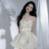 Girls Storm Bow Hanging Dress Female Summer Temperament Waist High-End Banquet Princess Skirt Skirt