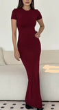 Summer Short Sleeves Short Sleeves Sexy Long Dress Girl Pure Temperament Short-Sleeved Dress Dress Girl