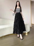 White Tight Waist Skirt A-Word Female Summer 2025 New High-Waist Leisure Temperament Long Skirt Tide