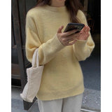 Grey Round-Neck Bottom Sweater Women 2025 Autumn And Winter New Korean Version Of Loose Lazy Wind Thick Knitted Shirt Tide