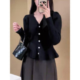 KANING French Small Fragrant Style Design Knitted Cardigan Women 2026 Autumn And Winter New Pearl Single Buckle Sweater Female