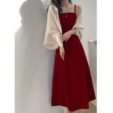 2025 Summer New Soft Elegant Slim Waist Thin Sling Skirt Dress Woman