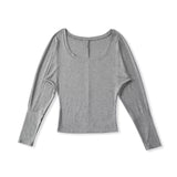Big U Collar Long-Sleeved T-Shirt T-Shirt Inside The New Pure Desire
