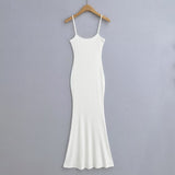 Hottie Sexy U-Neck Waist Slimmed Skirt Dress Dress Street Long Dress Show Skinny Fish Tail