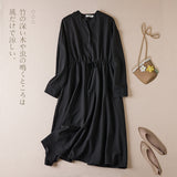 Real Shooting 2026 Autumn New Large-Size Temperament Loose Cotton Dress Temperament Thin High-End Feeling Long Dress