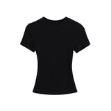 Summer Shoulder Ant Waist T-Shirt Thread Solid Color Foundation Repair Bottom Wide Edge Round Neck Bottom