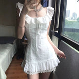White Dress Short Girl Summer Beautiful Crouse First Love Small White Dress Summer Beautiful Beautiful Small Dress