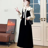 Small French Black Interior Dress Autumn And Winter 2025 New High-End Hepburn Style Large-Size Mid-Size Skirt