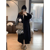 High-End Feeling Black Hair Coat Woman 2025 New Autumn And Winter Small In The Long-Term Coat Thicker