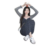 Korean Version Of The Early Autumn Sling Can Be Adjusted Pure Flowers Knitted Dress Women's Summer Thin Sling Skirt Two Sets