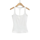 Spice Girls U-Necked Back Twisting Shersion Sling Sling Sports Fitness Bottom Sleeveless T-Shirt