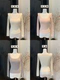 Korean Women Pure-Frelish Pink Long-Sleeved Bottom Shirt Women's Autumn New Lace With Chest Cushions Removable Top