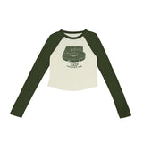 Fashion Babes Splicing Into Shoulder Long-Sleeved T-Shirts For Autumn And Winter Women's New Design Slimming Clothes
