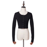 Spring Repair Single-Dcupuncture Knitted Cardigan Short-Sleeved Original Collar Coat Top