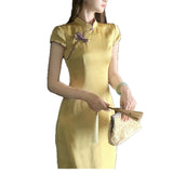 New Chinese Style [Luzhou Moon] Noble Temperament Cheongsam Dress To Restore The Ancient Money Thin 2025 Summer