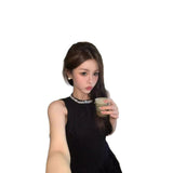 Beautiful Hot Girl Waist Dress Women's Dress French Temperament Small Black Dress Birthday Dress Skirt Short Skirt