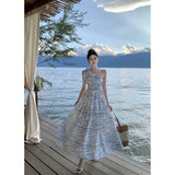 Thai Tourism To Take Pictures Of Oblique Shoulder Dress Niche Design Temperament Waist Skirt Sanya Resort Beach Dress