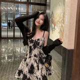 Pure Feng Shui Sling Dress Suit Hottie Sunscreen Thin Cardigan Jacket Thin Ink Short Skirt