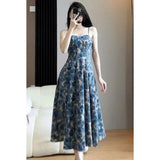 Tea Break French Gentle Wind And Breeze Hanging Dress Women's Summer New Temperament High-End Small Long Dress