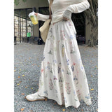 High Waist Hanging Feeling Broken Flower Skirt Girl Spring Summer New Sweet Long A Dress Small Long Dress