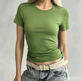 2026 New Gentle T-Shirt Girl Slimming Temperament Commuting Niche Design Sense Korean Women's Top
