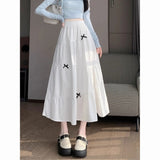 Small Three-Dimensional Bow Splicing Half-Dress Girl Spring And Autumn Elegant Girl Wind Tight Waist A-Shaped Dress