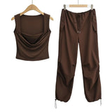 Trend-Setter Loose Workwear Trousers Women's In Blogger Street To Relax The Waist Thin Paper Bag Trousers Wide Leg Trousers