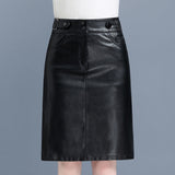 Half-Dress Women's Autumn And Winter 2025 New Korean Version Of The Thin A-Word Bag Hip Skirt High-Waist PU Small Leather Skirt Short Skirt