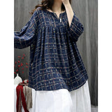 2026 Spring And Summer Retro Baong Printing Doll Shirt Loose Leisure Literary Top Woman