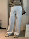 KANING Waffle Knitted Wide-Legged Trousers Women's New High-Rise Thin Tight Trousers In Autumn And Winter 2026