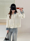 KANING Can't Afford The Ball Of Imitation Hairs, Knitted Coat 2026 Autumn New Small Smell Style Short Cardigan Top
