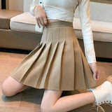 Safety Pants + Zipper + Button-Downed Skirt JK Uniform Korean Fashion Student Skirt Half Skirt Skirt